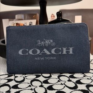 Coach Blue Denim Wristlet